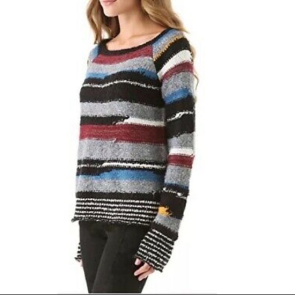 Free People Multi-Color Striped Sweater